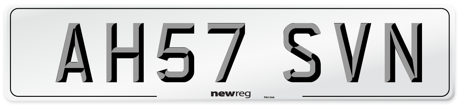 AH57 SVN Number Plate from New Reg